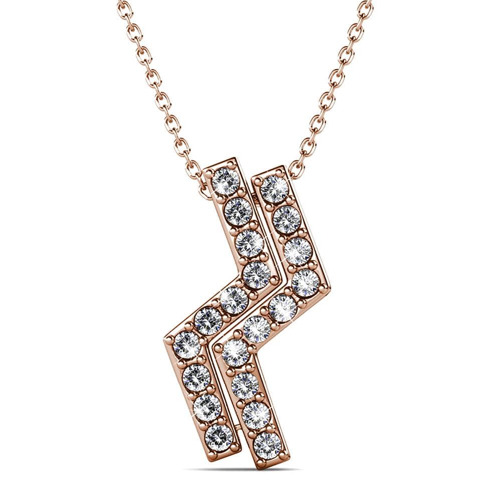 Boxed Zigzag Set Embellished with SWAROVSKI® Crystals In Rose Gold