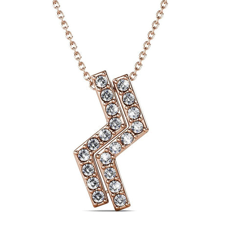 Boxed Zigzag Set Embellished with SWAROVSKI® Crystals In Rose Gold
