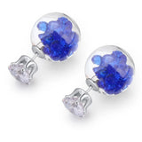 Bullion Gold Stardust Bubble Earrings Blue