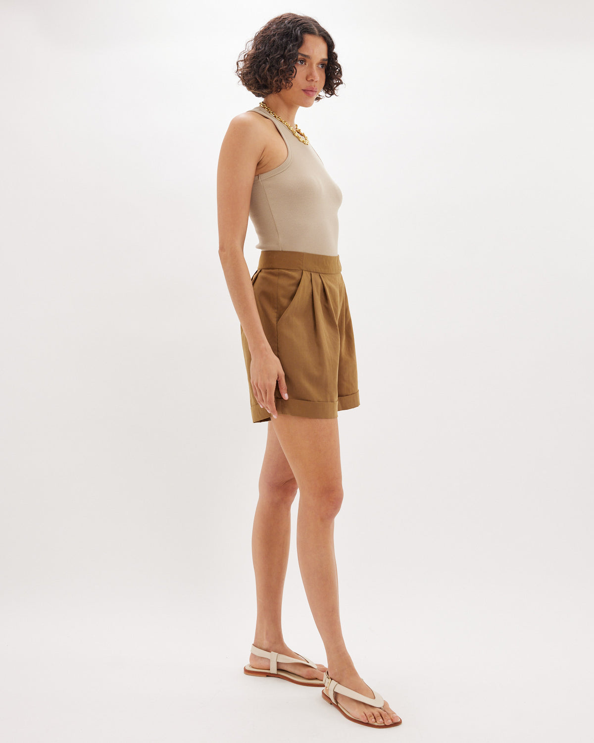 Amelius Haspen Pleated Short - Camel