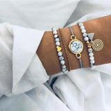 Bohemian 4-Piece Charm Bead Bracelet Set