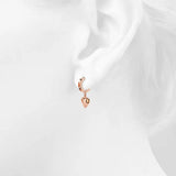 Bullion Gold Ruby Love Huggie Earrings