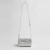 Patent Embossed Calfskin Cylinder Bag - Silver
