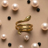 Bullion Gold Cobra Coiled Ring In Gold