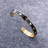Bullion Gold Mickey Mini Enamel Cuff Bangle Black Gold