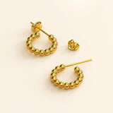 Bullion Gold Gleaming Gold Accent Hoop Earrings