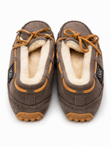 Australian Leather Ugg Moccasin Slippers - Chocolate - AU4
