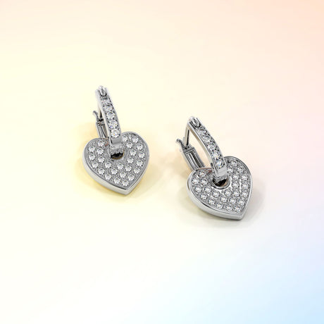Krystal Couture Heart-Shaped Dangle Earrings Embellished with SWAROVSKI Crystals