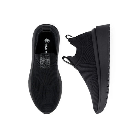 Slip-On Knit Wedge Sneakers - Black