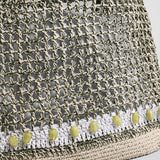 Hand-Crocheted Open-Weave Tote Bag - Olive