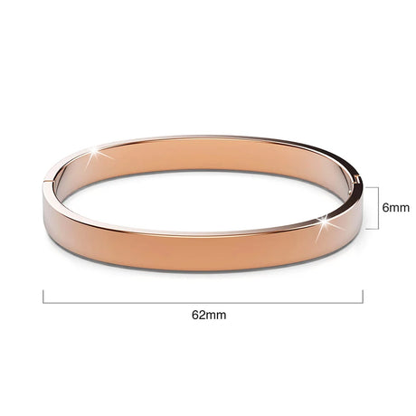 Bullion Gold Serena Solid Flat Hinged Bangle in Rose Gold