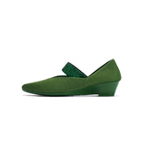 Princess Crystal Strap Mary Jane Wedges - Green