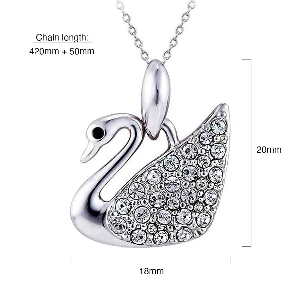 Krystal Couture Krystal Swan Necklace Embellished with Swarovski Crystals