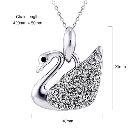 Krystal Couture Krystal Swan Necklace Embellished with Swarovski Crystals