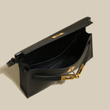 Camille Palm-Grain Calfskin Shoulder Bag - Black