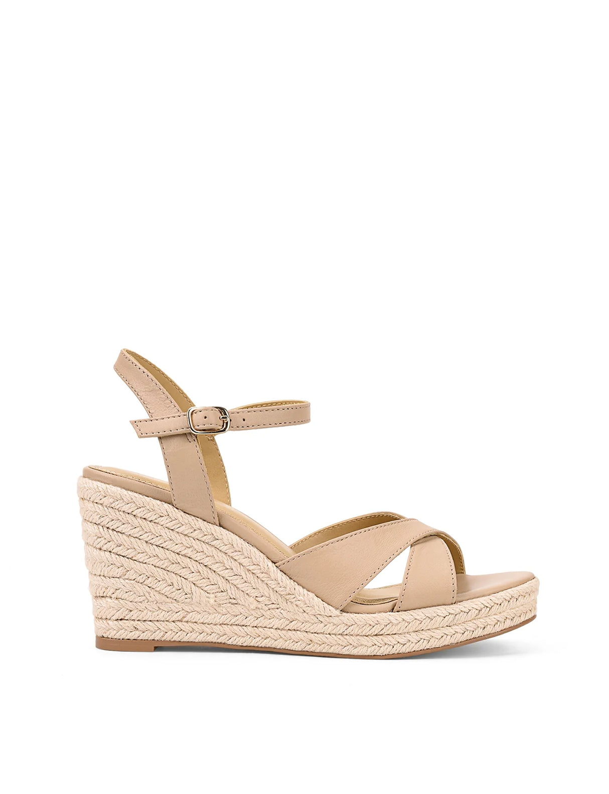 Siren Rope Wedges - Nude Leather