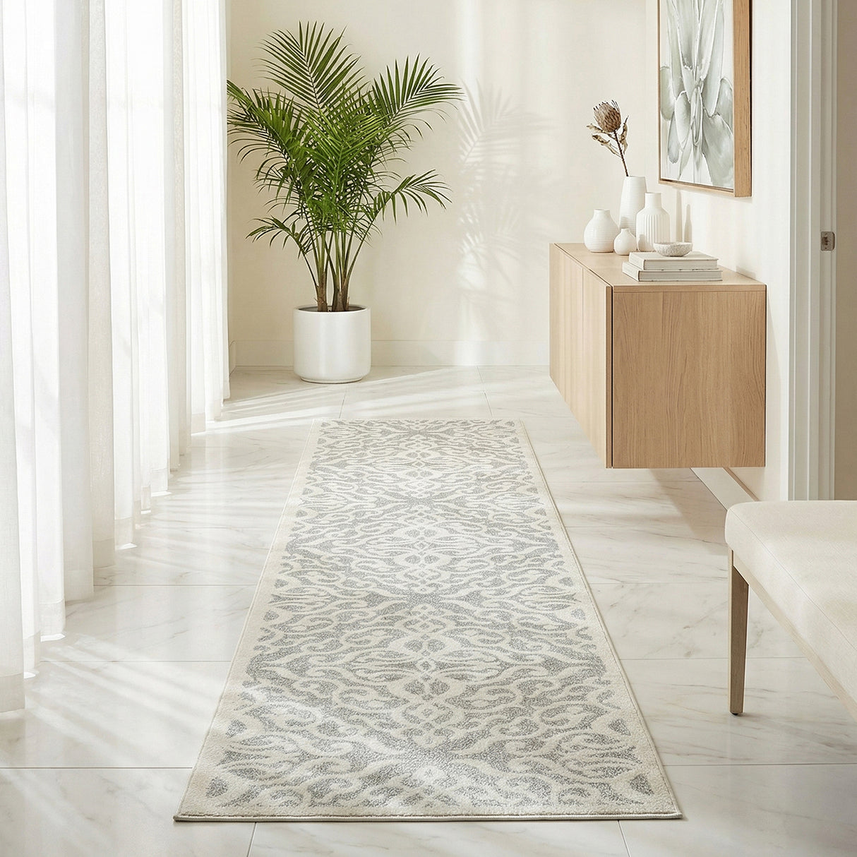 Chrome Lydia Silver Runner Rug
