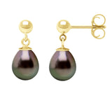 Earrings Real Cultured Tahiti Pearls Pear 8-9 mm - Longueur 42 cm