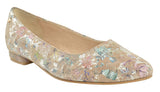Bosccolo Womens Ballerina - Silver Flower/Beige