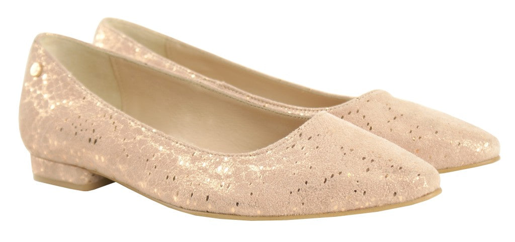 Bosccolo Womens Ballerina - Silver Plated Pale Pink