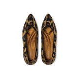 Leopard Print Pointed Toe Work Shoes - Tan