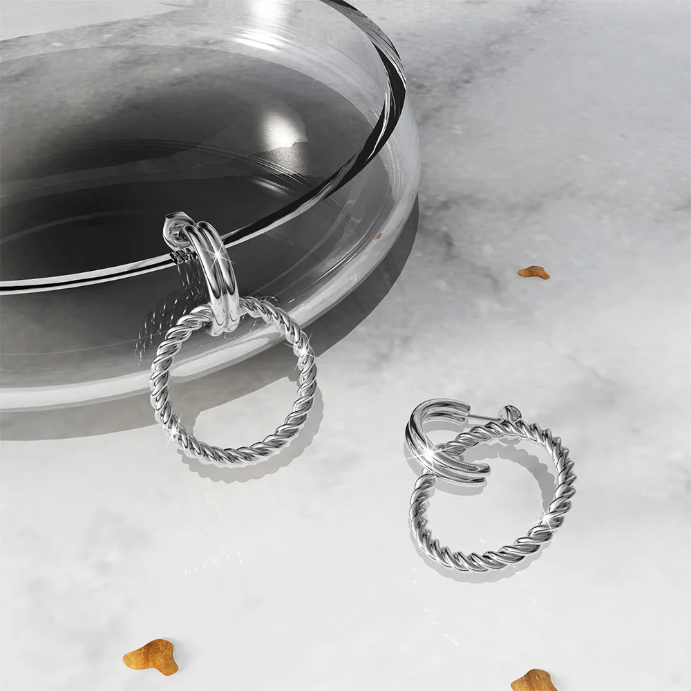 Bullion Gold Exquisite Round White Gold Drop Earrings