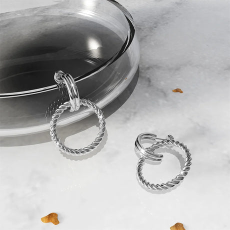 Bullion Gold Exquisite Round White Gold Drop Earrings