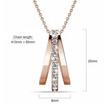 Krystal Couture Sparkly Triple Round Necklace in Rose Gold Adorned with Swarovski Crystals