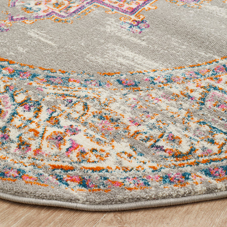Babylon 211 Grey Round Rug