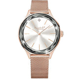 Krystal Couture Krystal Couture Geometric Mineral Glass Feat SWAROVSKI Crystal Watch Rose Gold White