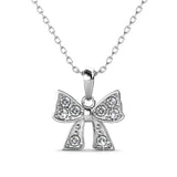 Boxed Ribbon Tie Necklace and Earrings Set Embellished with SWAROVSKI® Crystals