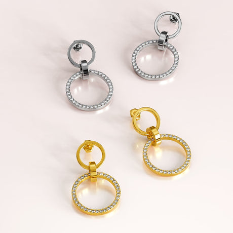 Krystal Couture Orbit of Elegance Earrings Embellished with SWAROVSKI Crystal in Gold