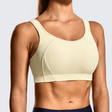 Quick Dry High Impact Padded Wireless Sports Bra - Beige