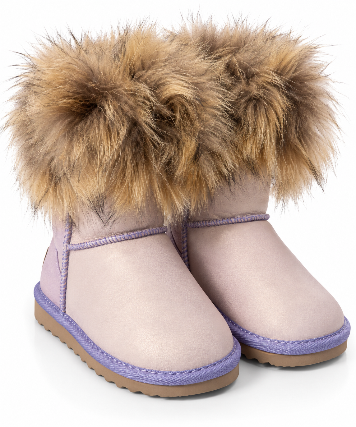 Australian Leather Ugg Fur Short Uggs - Lilac - AU5
