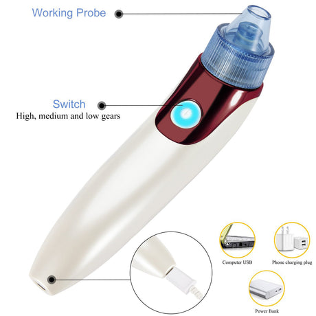 4 In 1 Electric Facial Skin Care Pore Blackhead Remover Acne Cleanser Vacuum Extractor