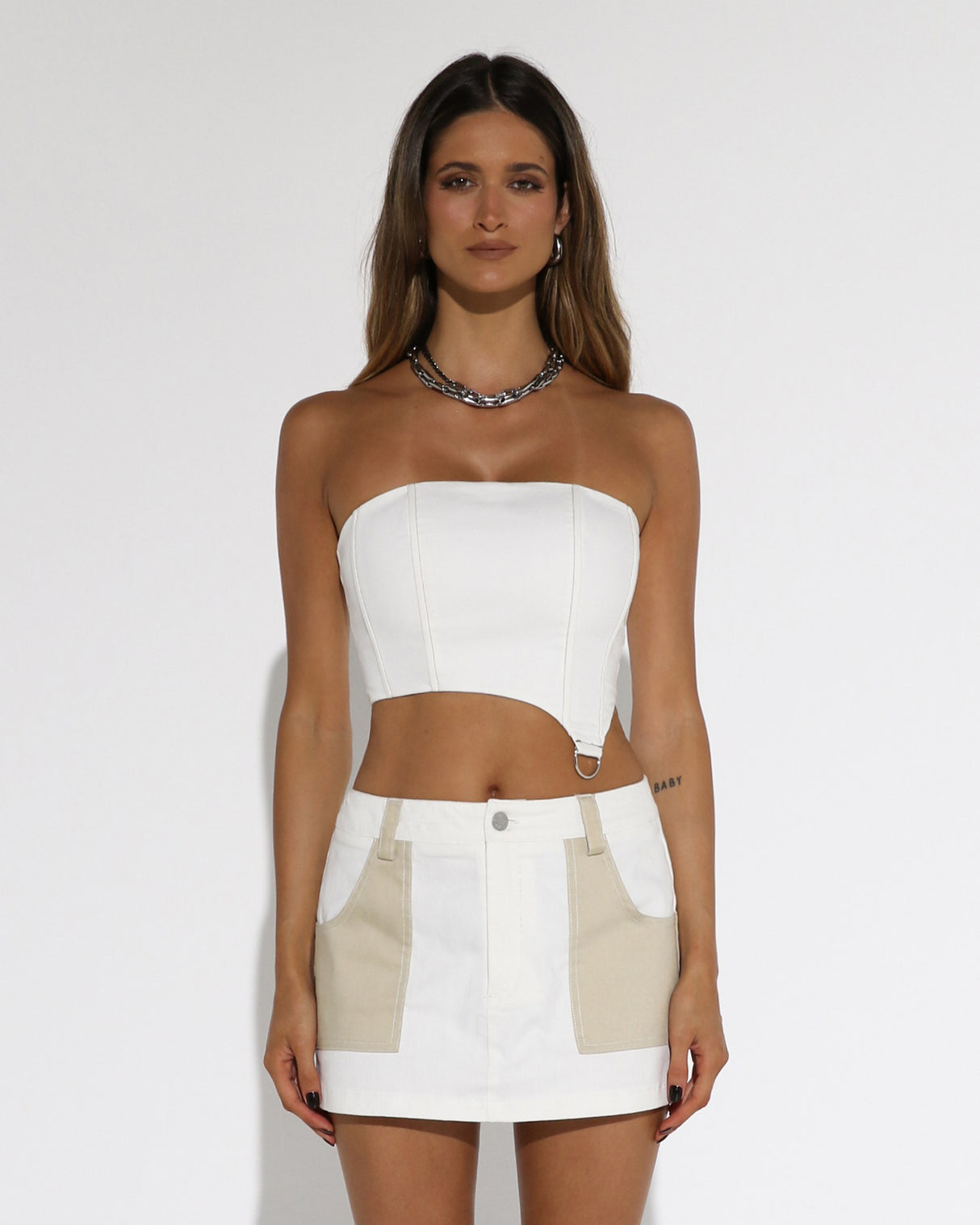 BY.DYLN Blake Crop Top - White