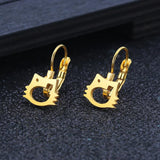 Bullion Gold Hello Kitty Cut-Out Leverback Earrings