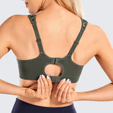 Quick Dry High Impact Padded Wireless Sports Bra - Olive