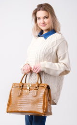 Bosccolo Tote - Croco Camel