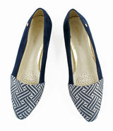 Bosccolo Womens Ballerina - Navy Blue Suede