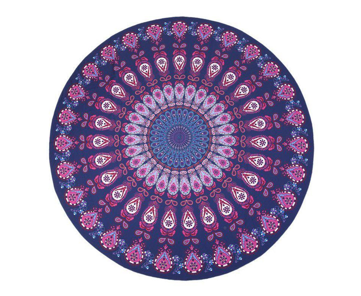 TODO Luxury Edition Chiffon Digital Print Beach Throw Yoga - Purple
