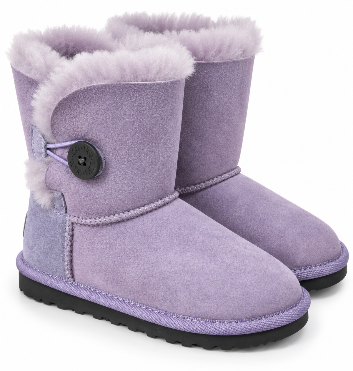 Australian Leather Ugg Kids 1Button Classic Short - Lilac - A12