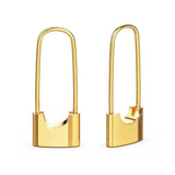Bullion Gold Dainty Lock Earrings in Gold
