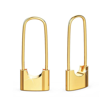 Bullion Gold Dainty Lock Earrings in Gold