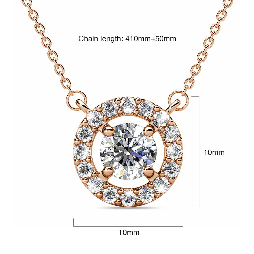 Krystal Couture Minute Oval Crystal Pendant Necklace in Rose Gold Adorned with Crystals from SWAROVSKI