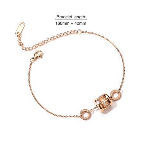 Bullion Gold Minimalist BVLOVED Champagne Crystal Charm Bracelet