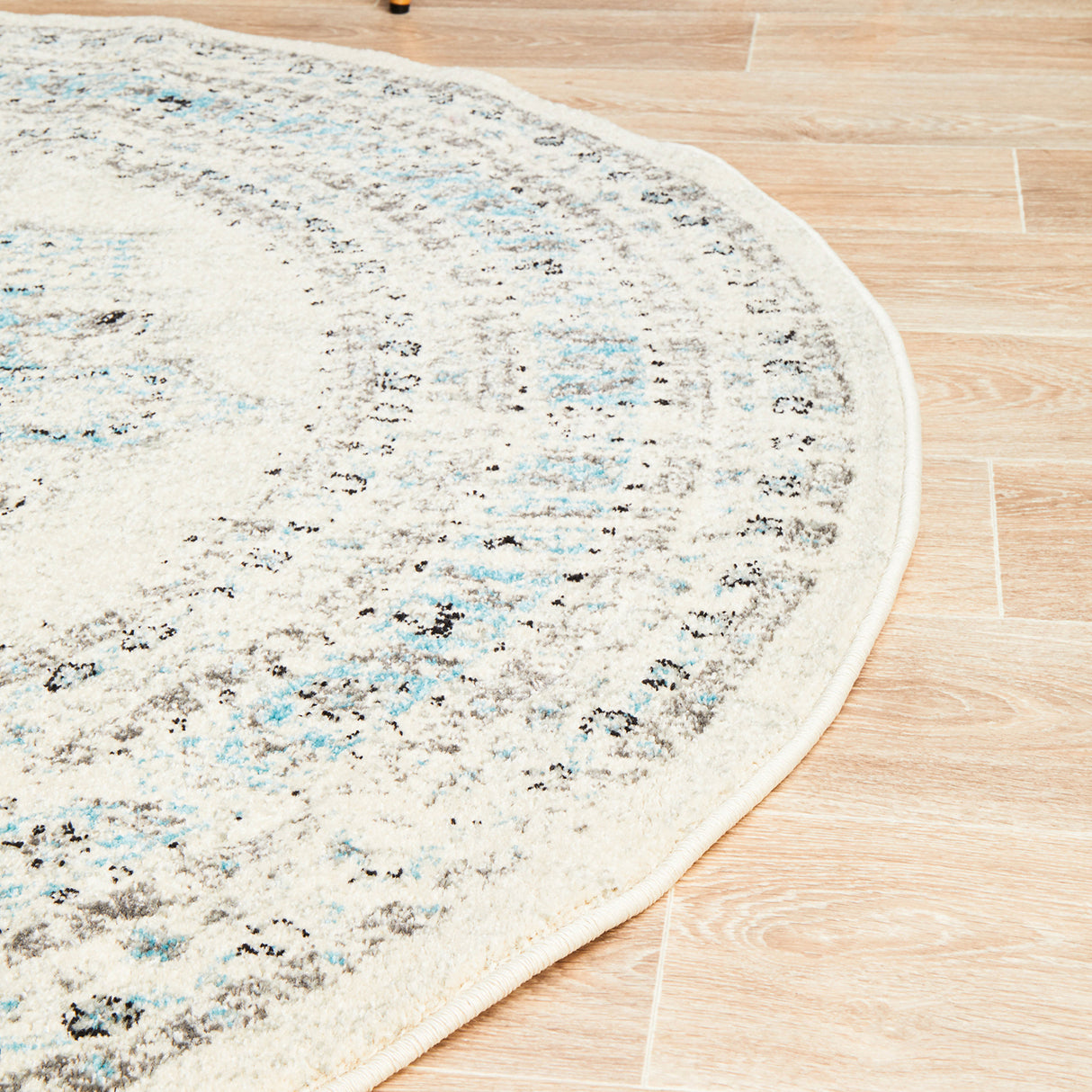 Century 922 White Round Rug