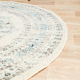 Century 922 White Round Rug