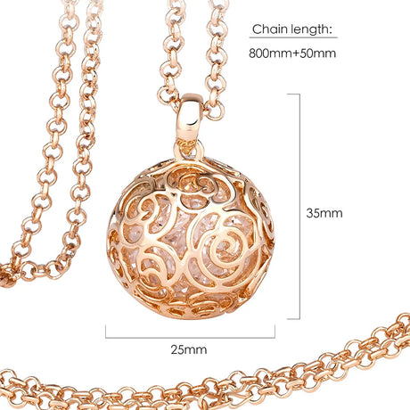 Boxed Spherical Long Necklace and Earrings Set Embellished with SWAROVSKI® Crystals