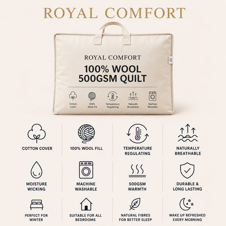 Royal Comfort 500GSM WOOL Quilt